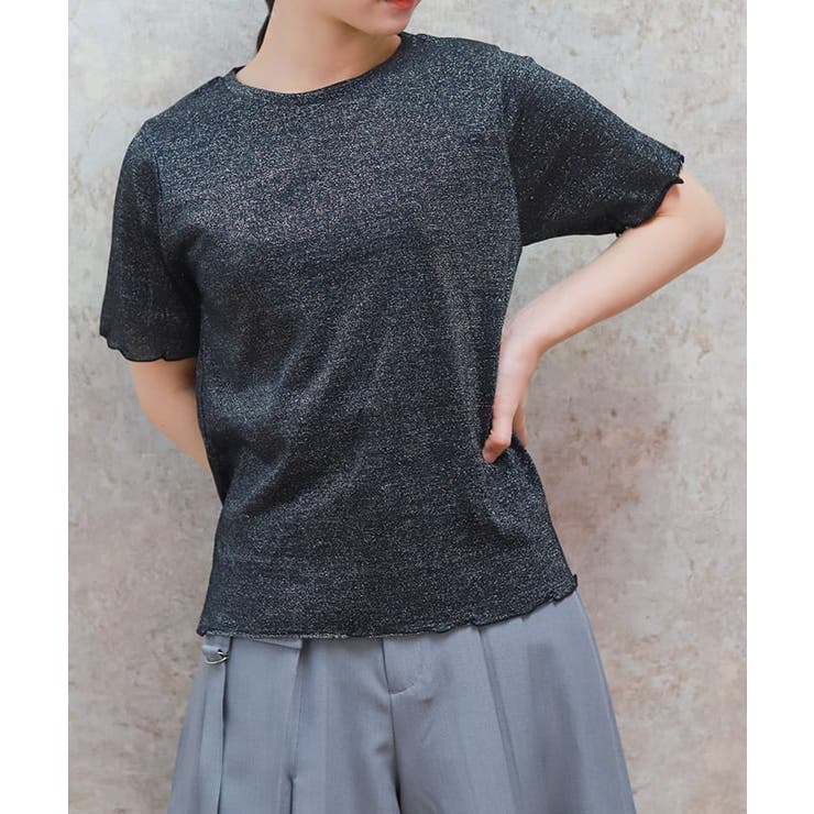 黒 | グリッターＴシャツ | axes femme