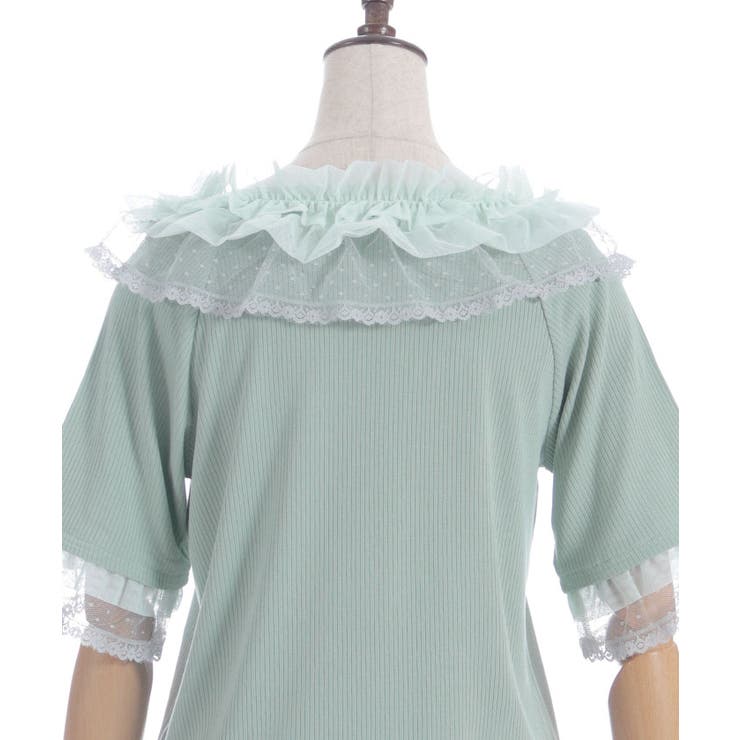 ドット×チュールフリルプルオーバー | axes femme | 詳細画像18 