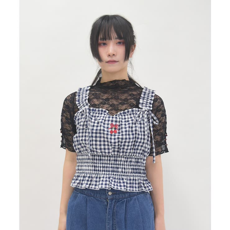 ローズ付レーストップス | axes femme | 詳細画像4 