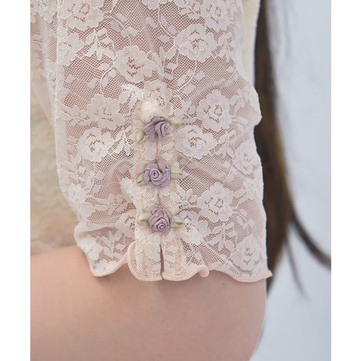 ローズ付レーストップス | axes femme | 詳細画像6 