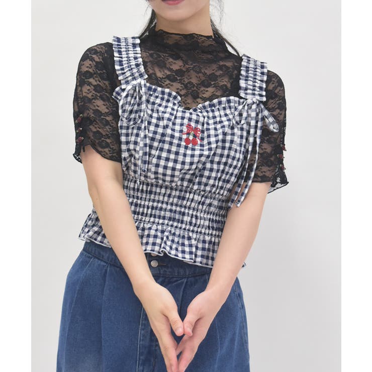 黒 | ローズ付レーストップス | axes femme