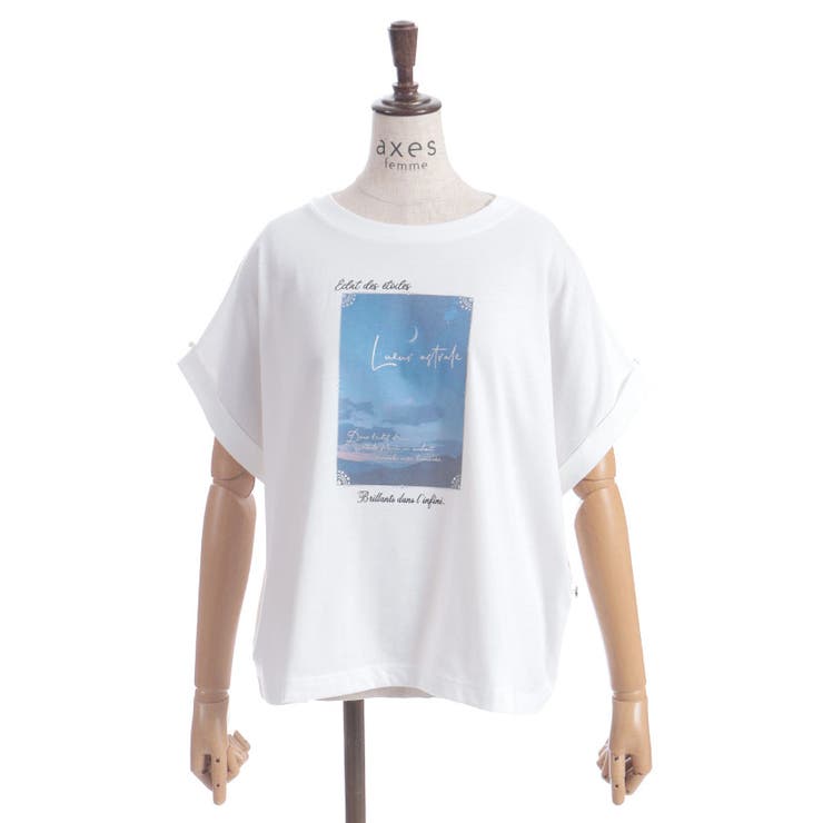 接触冷感天体柄プリントＴ | axes femme | 詳細画像27 