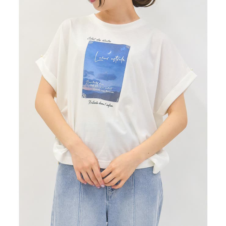 白 | 接触冷感天体柄プリントＴ | axes femme