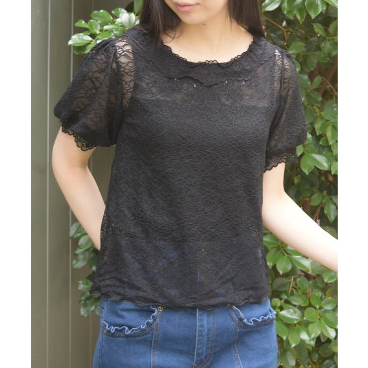 ぽわん袖総レーストップス | axes femme | 詳細画像9 