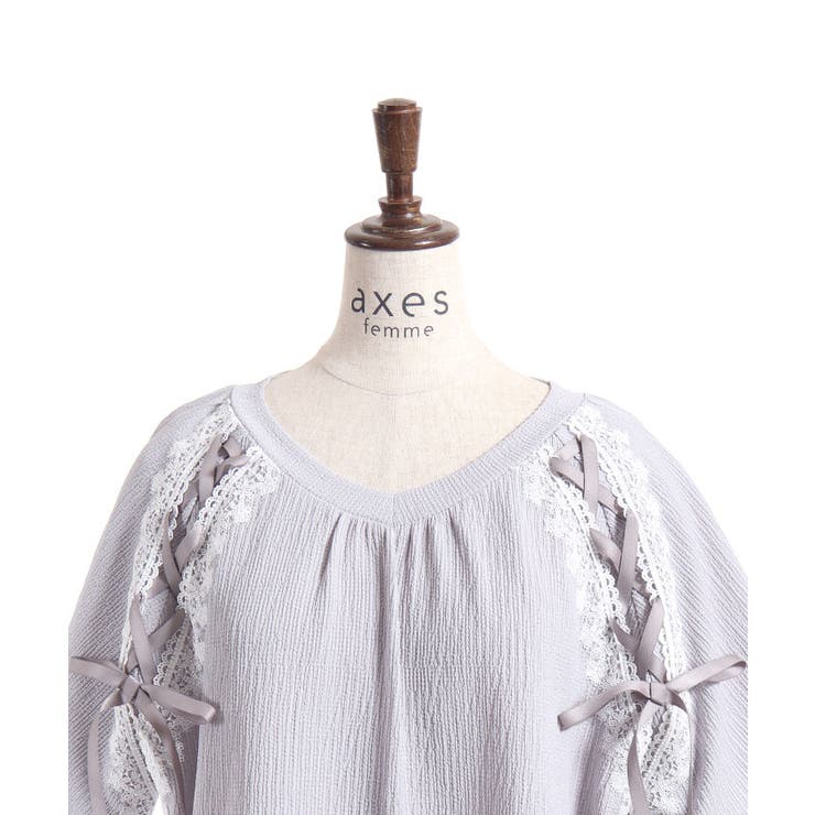 レース×編み上げカットプルオーバー | axes femme | 詳細画像12 