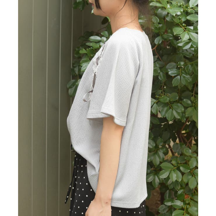レース×編み上げカットプルオーバー | axes femme | 詳細画像2 