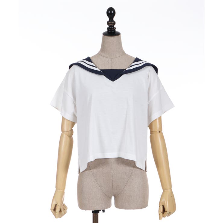 リボン付セーラーTシャツ[品番：IGAW0001923]｜axes femme