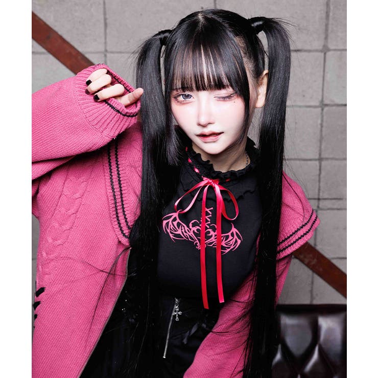 黒 | サキュバスフレア袖プルオーバー | axes femme