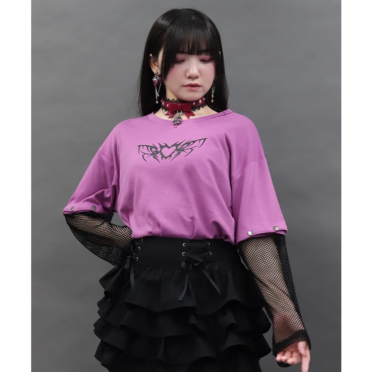 ピンク | ２ｗａｙ袖メッシュプルオーバー | axes femme