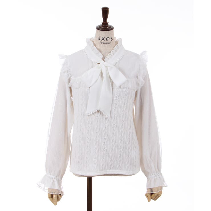 アクシーズファム　ビスチェ型トップス① ボウタイビスチェ風トップス[品番：IGAW0002928]｜axes femme