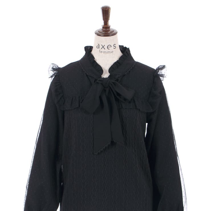 axes femme ビスチェ風トップス/チュニック 黒白ピンクチェック axes femme ビスチェ風トップス/チュニック 黒白ピンクチェック