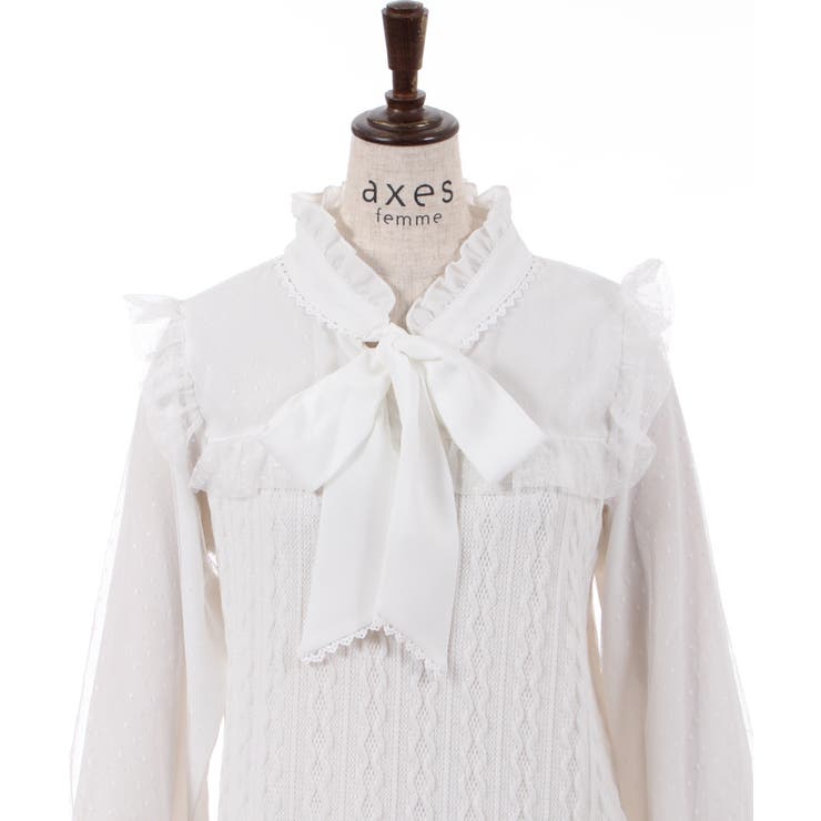 ボウタイビスチェ風トップス[品番：IGAW0002928]｜axes femme