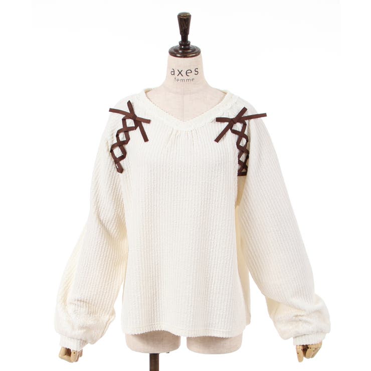 レースアッププルオーバー[品番：IGAW0003399]｜axes femme