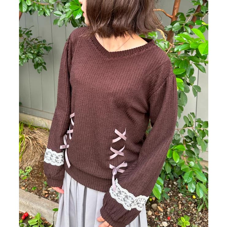 レースアッププルオーバー[品番：IGAW0004123]｜axes femme