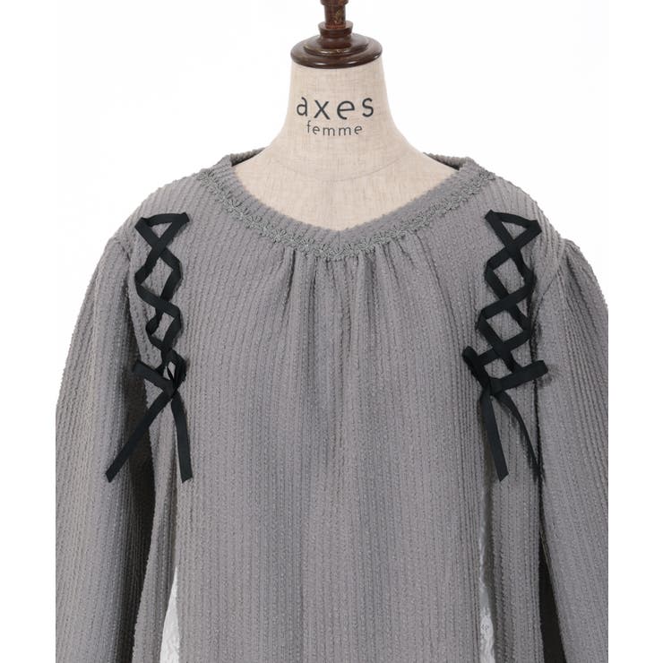 レースアッププルオーバー[品番：IGAW0004647]｜axes femme