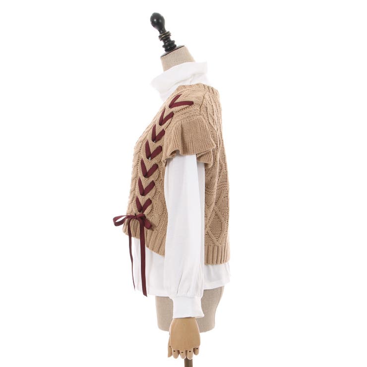 ニットベスト付カットプルオーバー[品番：IGAW0004073]｜axes femme