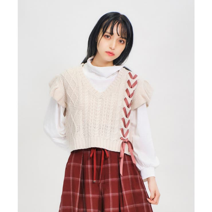 生成り | ニットベスト付カットプルオーバー | axes femme