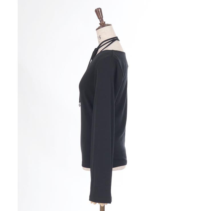 ストラップ風リボンカットソー[品番：IGAW0005469]｜axes femme