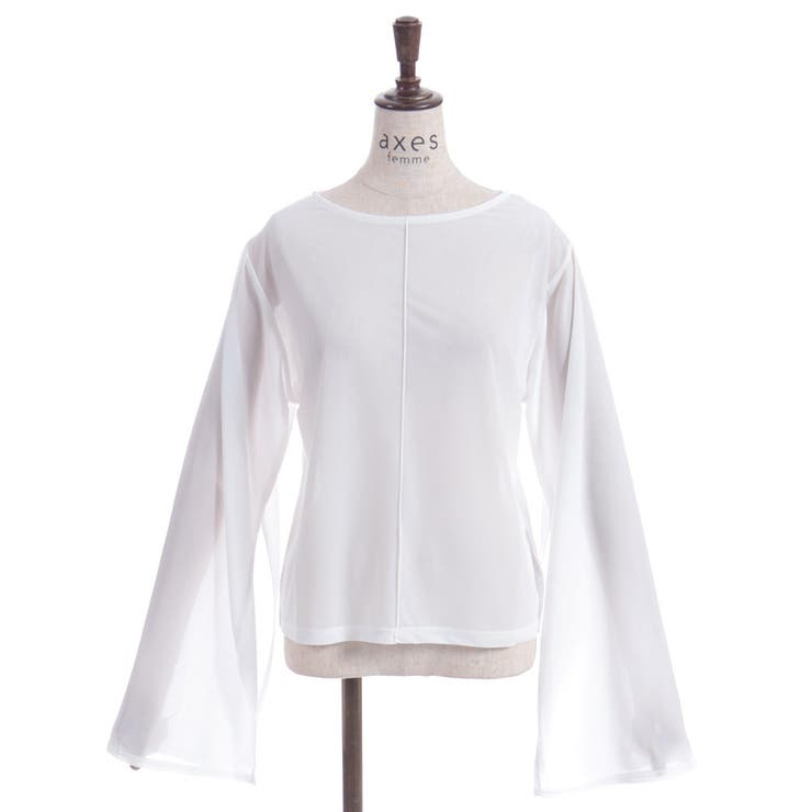 白 | スリット袖シアートップス | axes femme
