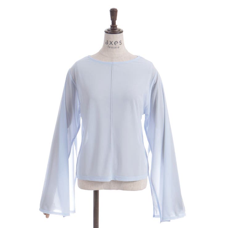 サックス | スリット袖シアートップス | axes femme