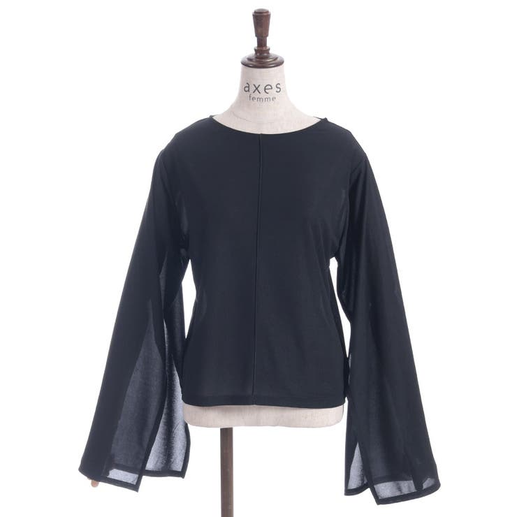 黒 | スリット袖シアートップス | axes femme