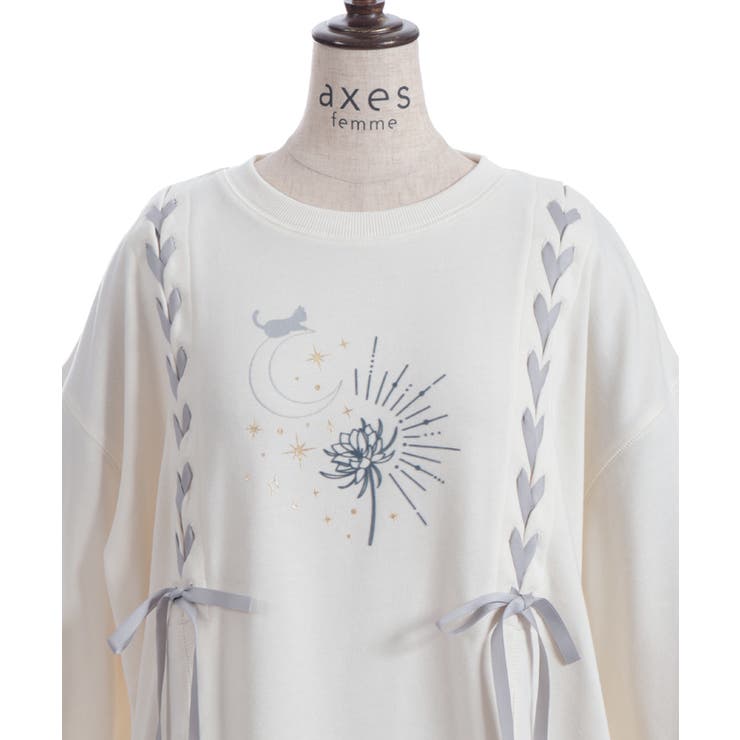 編み上げアソート柄トレーナー | axes femme | 詳細画像11 