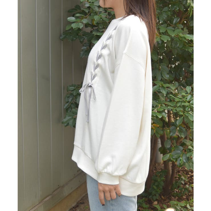 編み上げアソート柄トレーナー | axes femme | 詳細画像2 