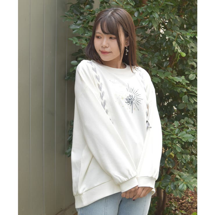 編み上げアソート柄トレーナー | axes femme | 詳細画像4 