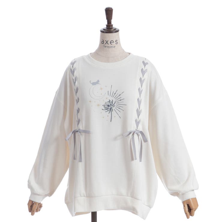 編み上げアソート柄トレーナー | axes femme | 詳細画像8 