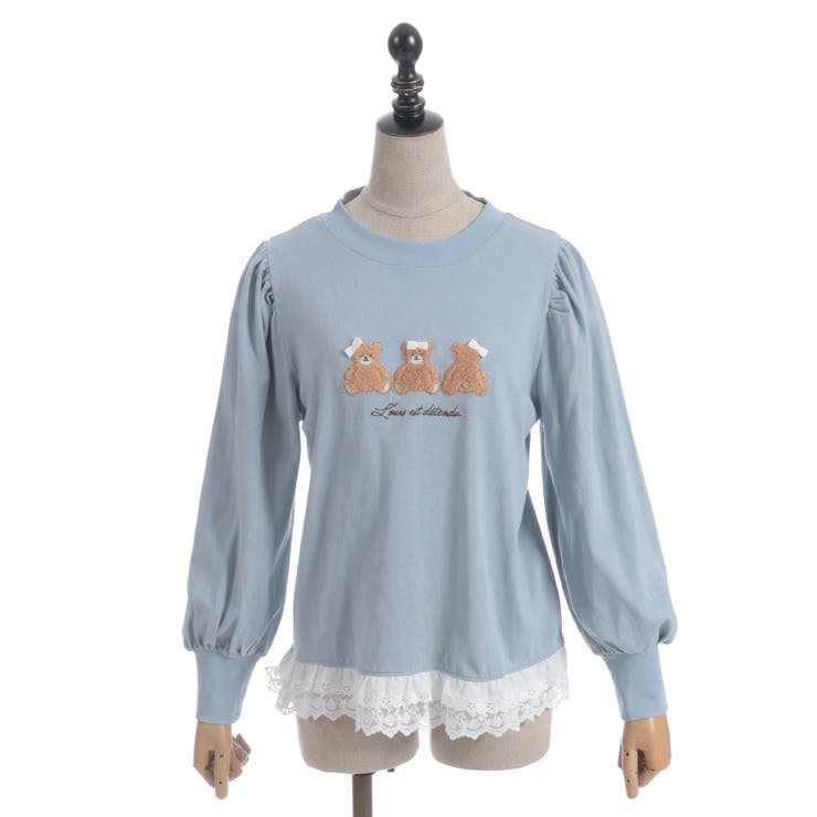 くまボア刺繍裾レースＴシャツ | axes femme | 詳細画像25 