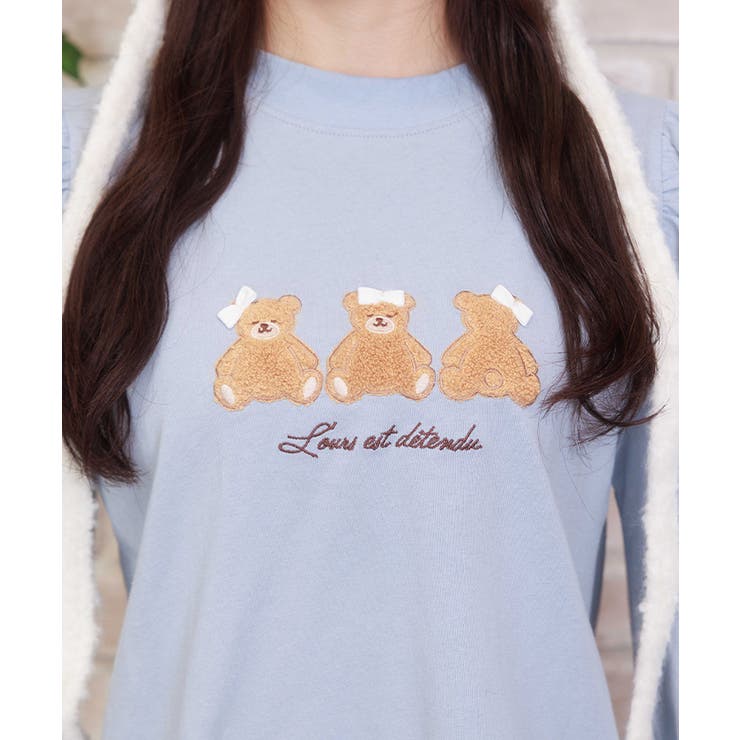 くまボア刺繍裾レースＴシャツ | axes femme | 詳細画像6 