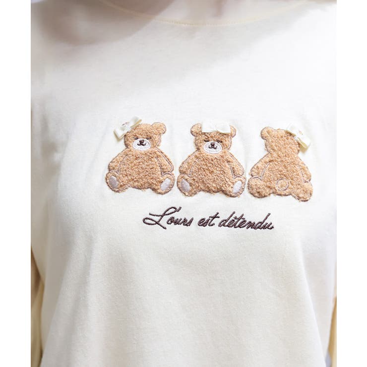 くまボア刺繍裾レースＴシャツ | axes femme | 詳細画像9 