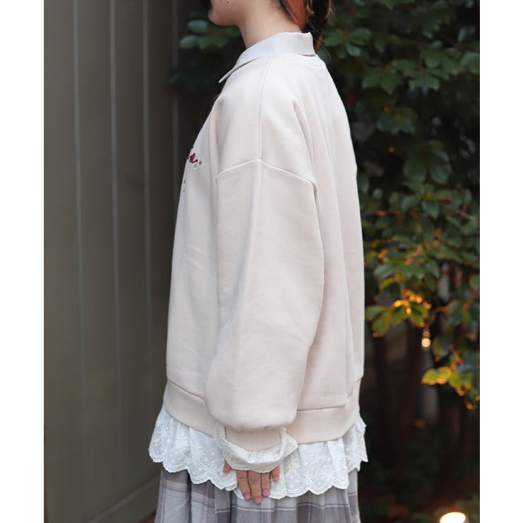 コットンレース裏起毛トレーナー | axes femme | 詳細画像2 