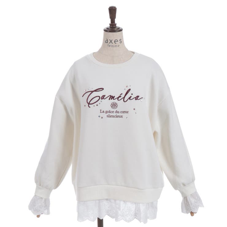 コットンレース裏起毛トレーナー | axes femme | 詳細画像28 