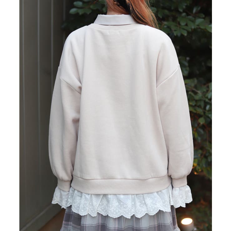 コットンレース裏起毛トレーナー | axes femme | 詳細画像3 