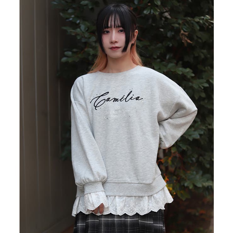 コットンレース裏起毛トレーナー | axes femme | 詳細画像7 