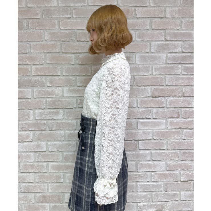 プチローズ装飾起毛レースプルオーバー | axes femme | 詳細画像2 