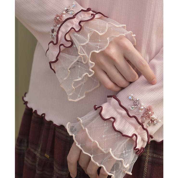 格子ラメチュールメロープルオーバー | axes femme | 詳細画像5 