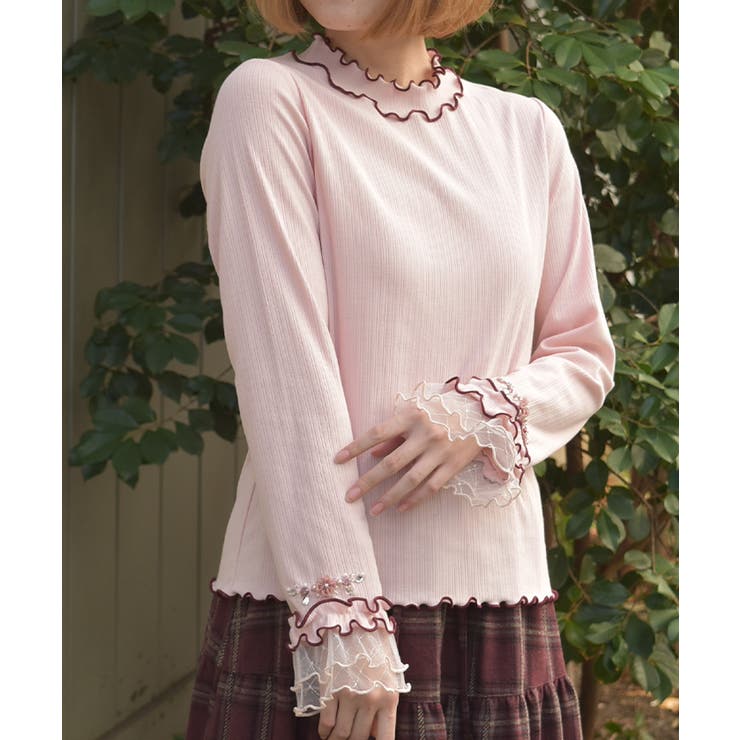 格子ラメチュールメロープルオーバー | axes femme | 詳細画像6 