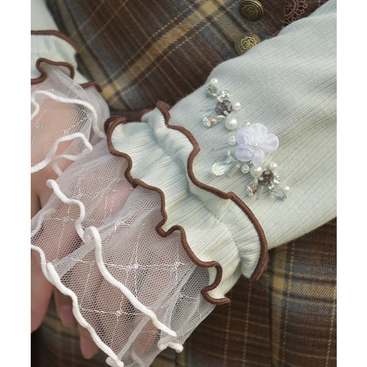 格子ラメチュールメロープルオーバー | axes femme | 詳細画像7 