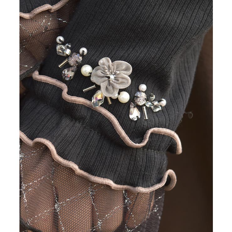 格子ラメチュールメロープルオーバー | axes femme | 詳細画像9 