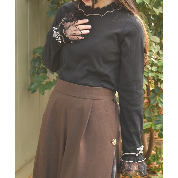 黒 | 格子ラメチュールメロープルオーバー | axes femme