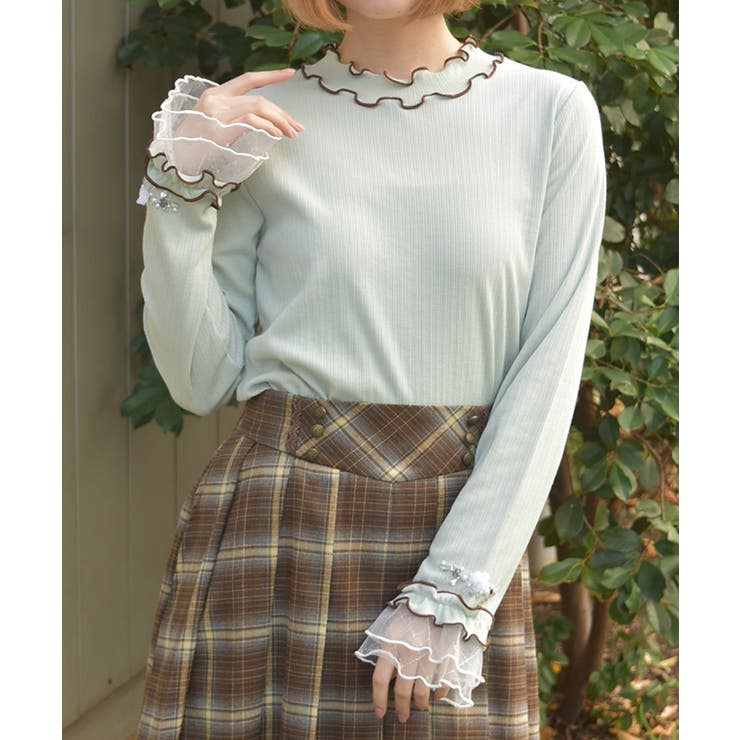 ミント | 格子ラメチュールメロープルオーバー | axes femme