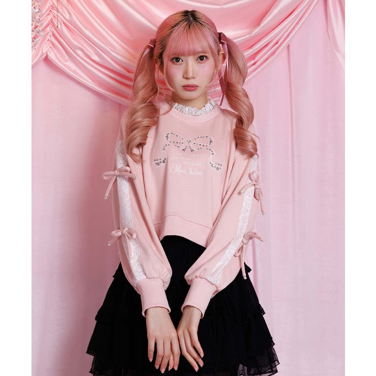 ピンク | レース使いビジュースウェット | axes femme