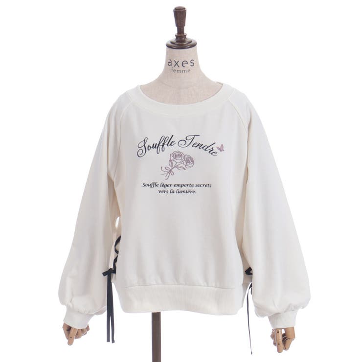 レースアップ刺繍トレーナー | axes femme | 詳細画像10 