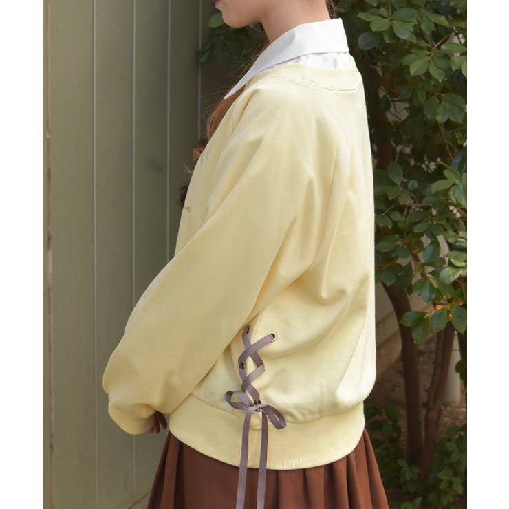 レースアップ刺繍トレーナー | axes femme | 詳細画像2 