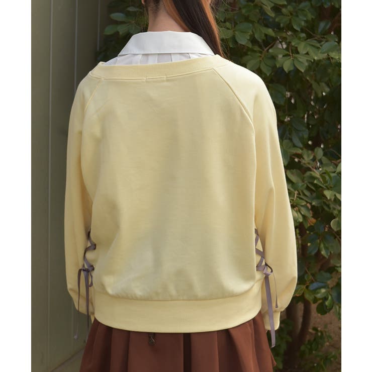 レースアップ刺繍トレーナー | axes femme | 詳細画像3 