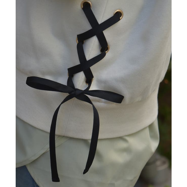 レースアップ刺繍トレーナー | axes femme | 詳細画像8 