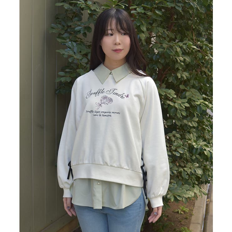 レースアップ刺繍トレーナー | axes femme | 詳細画像9 