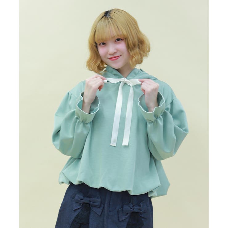 リボン付きバルーンフーディー | axes femme | 詳細画像11 